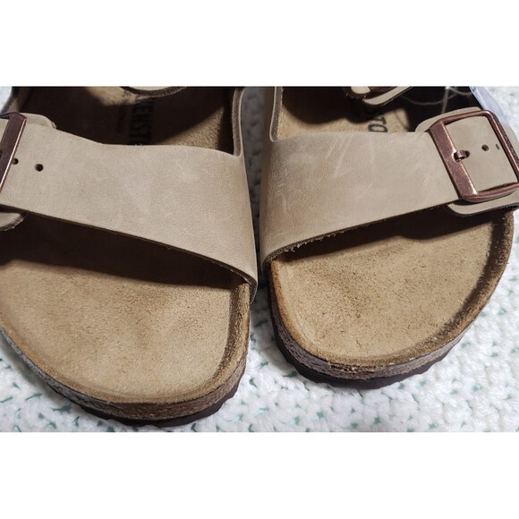 BIRKENSTOCK Arizona 41 Oiled Leather Unisex Size M8/W10 Tobacco Brown With Tags - Picture 14 of 14